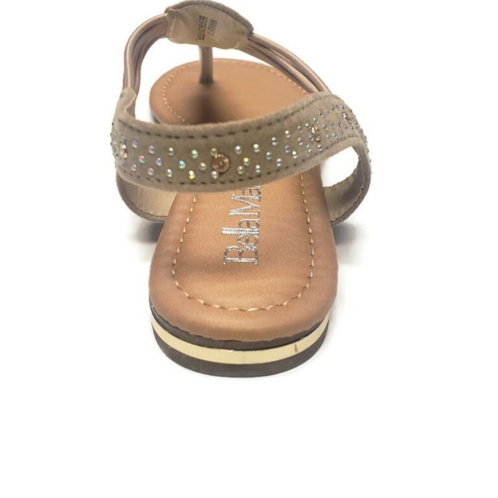 Bella Marie Womens Size 6 ANNA Slip On Beach Rhinestone Gladiator Sandals Beige - Picture 7 of 10